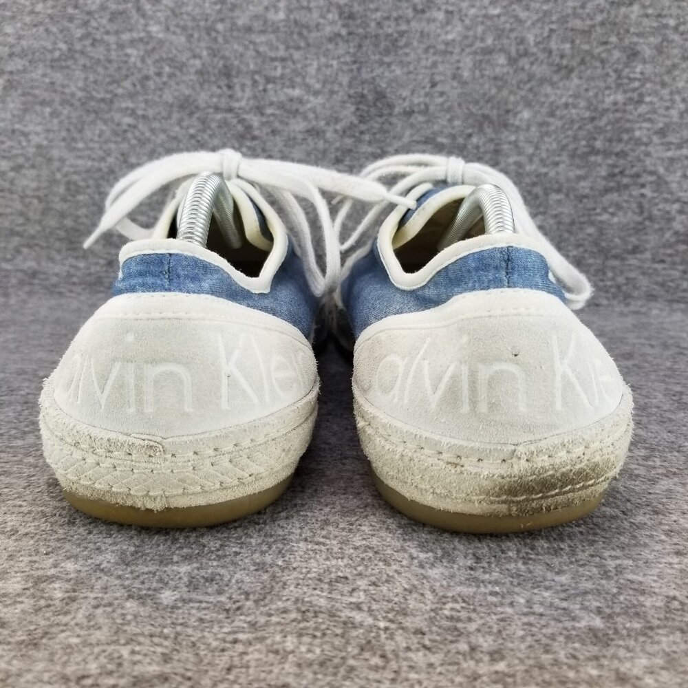 ✅Calvin Klein TRICKY Casual Leather/Fabric Blue/White Sneakers Men's 10M Skater - Picture 8 of 10
